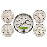 GAUGE KIT; 5 PC.; 3 1/8in./2 1/16in.; ELEC. KM/H SPEEDOMETER; OLD TYME WHITE