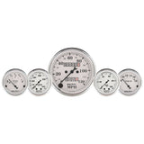 GAUGE KIT; 5 PC.; 3 1/8in./2 1/16in.; MECH. SPEEDO.; WTMP/OILP; OLD TYME WHT