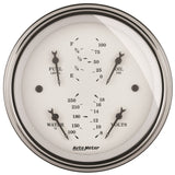 3-3/8in. QUAD GAUGE; 100 PSI/100-250 deg.F/8-18V/0-90 O; OLD-TYME WHITE