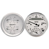 2 PC. GAUGE KIT; 3-3/8in. QUAD/TACH/SPEEDO; 240-33 O; OLD TYME WHITE