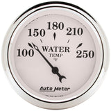 GAUGE; WATER TEMP; 2 1/16in.; 250deg.F; ELEC; OLD TYME WHITE