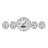 GAUGE KIT; 5 PC.; 3 3/8in./2 1/16in.; ELEC. SPEEDOMETER; OLD TYME WHITE