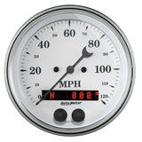 GAUGE; SPEEDOMETER; 3 3/8in.; 120MPH; GPS; OLD TYME WHITE