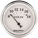 GAUGE; VOLTMETER; 2 1/16in.; 18V; ELEC; OLD TYME WHITE