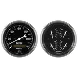 2 PC. GAUGE KIT; 3-3/8in. QUAD/SPEEDOMETER; 240-33 O; OLD TYME BLACK