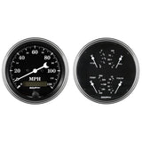 2 PC. GAUGE KIT; 5in. QUAD/SPEEDOMETER; 240-33 O; OLD TYME BLACK