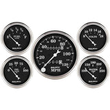 GAUGE KIT; 5 PC.; 3 1/8in./2 1/16in.; MECH. SPEEDOMETER; OLD TYME BLACK