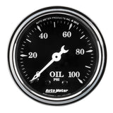 GAUGE; OIL PRESS; 2 1/16in.; 100PSI; MECH; OLD TYME BLACK