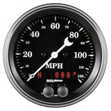 GAUGE; SPEEDOMETER; 3 3/8in.; 120MPH; GPS; OLD TYME BLACK