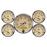 GAUGE KIT; 5 PC.; 3 1/8in./2 1/16in.; ELEC. KM/H SPEEDOMETER; ANTIQUE BEIGE