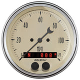 GAUGE; SPEEDOMETER; 3 3/8in.; 120MPH; GPS; ANTIQUE BEIGE