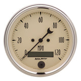 GAUGE; SPEEDO.; 3 3/8in.; 120MPH; ELEC. PROG. W/LCD ODO; ANTQ BEIGE