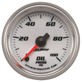 GAUGE; OIL PRESSURE; 2 1/16in.; 100PSI; DIGITAL STEPPER MOTOR; WHITE; PRO-CYCLE