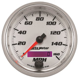 GAUGE; SPEEDOMETER; 3 3/8in.; 160MPH; ELEC. PROGRAMMABLE; WHITE; PRO-CYCLE