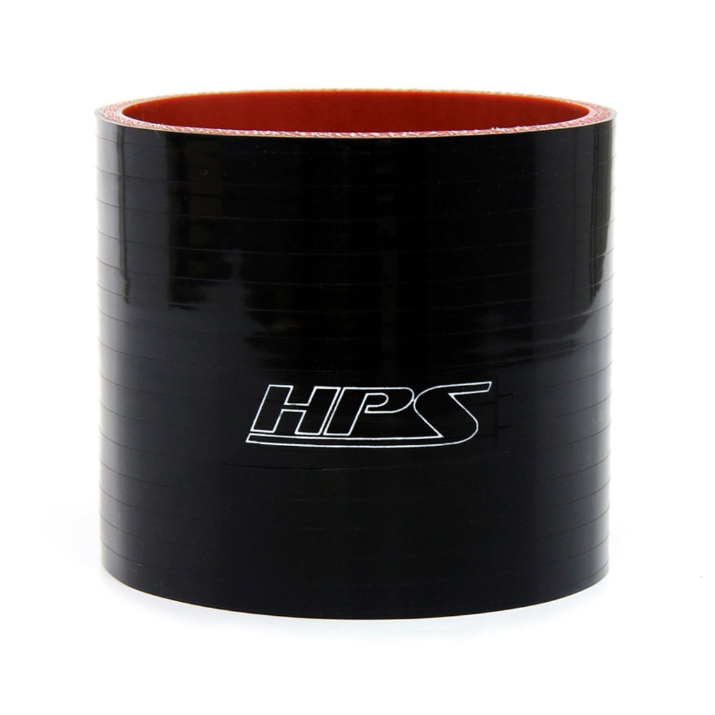 HPS 3.5" ID , 6" Long High Temp 4-ply Reinforced Silicone Straight Coupler Hose Black (89mm ID , 152mm Length)