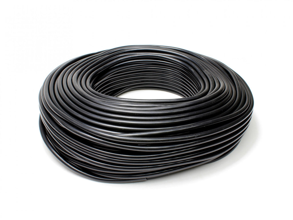 HPS 1/8" (3mm) ID Black High Temp Silicone Vacuum Hose w/ 1.5mm Wall Thickness - 250 Feet Pack