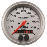 3-3/8in. GPS SPEEDOMETER; 0-50 MPH; MARINE SILVER ULTRA-LITE