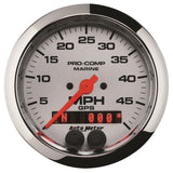 3-3/8in. GPS SPEEDOMETER; 0-50 MPH; MARINE CHROME ULTRA-LITE