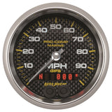 GAUGE; SPEEDOMETER; 3 3/8in.; 100MPH; GPS; MARINE CARBON FIBER