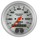 3-3/8in. GPS SPEEDOMETER; 0-120 MPH; MARINE SILVER ULTRA-LITE