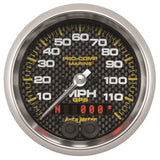 GAUGE; SPEEDOMETER; 3 3/8in.; 120MPH; GPS; MARINE CARBON FIBER