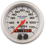 GAUGE; SPEEDOMETER; 3 3/8in.; 120MPH; GPS; MARINE WHITE