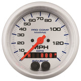 GAUGE; SPEEDOMETER; 3 3/8in.; 140MPH; GPS; MARINE WHITE