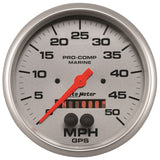 5in. GPS SPEEDOMETER; 0-50 MPH; MARINE SILVER ULTRA-LITE