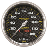 GAUGE; SPEEDOMETER; 5in.; 120MPH; GPS; MARINE CARBON FIBER