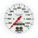 GAUGE; SPEEDOMETER; 5in.; 140MPH; GPS; MARINE WHITE