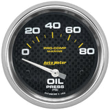 GAUGE; OIL PRESSURE; 2 5/8in.; 80PSI; ELECTRIC; MARINE CARBON FIBER