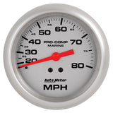 3-3/8in. MECHANICAL SPEEDOMETER; 0-80 MPH; MARINE SILVER ULTRA-LITE