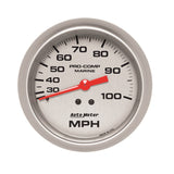 3-3/8in. MECHANICAL SPEEDOMETER; 0-100 MPH; MARINE SILVER ULTRA-LITE