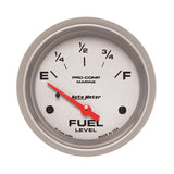 GAUGE; FUEL LEVEL; 2 5/8in.; 240OE TO 33OF; ELEC; MARINE SILVER