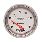 GAUGE; FUEL LEVEL; 2 5/8in.; 240OE TO 33OF; ELEC; MARINE CHROME