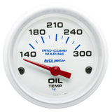 GAUGE; OIL TEMP; 2 1/16in.; 140-300deg.F; ELECTRIC; MARINE WHITE