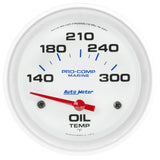 GAUGE; OIL TEMP; 2 5/8in.; 140-300deg.F; ELECTRIC; MARINE WHITE