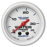 GAUGE; WATER PRESS; 2 1/16in.; 35PSI; MECHANICAL; MARINE WHITE