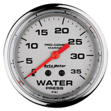 GAUGE; WATER PRESS; 2 5/8in.; 35PSI; MECHANICAL; MARINE CHROME