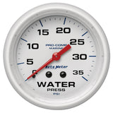 GAUGE; WATER PRESS; 2 5/8in.; 35PSI; MECHANICAL; MARINE WHITE