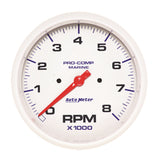 5in. IN-DASH TACHOMETER; 0-8;000 RPM; MARINE WHITE