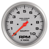 5in. IN-DASH TACHOMETER; 0-10;000 RPM; MARINE SILVER ULTRA-LITE