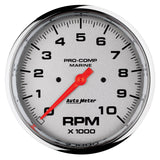 5in. IN-DASH TACHOMETER; 0-10;000 RPM; MARINE CHROME ULTRA-LITE