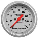 2-1/16in. PYROMETER; 0-1;600 deg.F; MARINE SILVER ULTRA-LITE