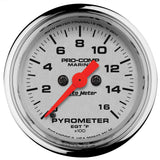 2-1/16in. PYROMETER; 0-1;600 deg.F; MARINE CHROME ULTRA-LITE