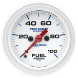 GAUGE; FUEL PRESSURE; 2 1/16in.; 100PSI; DIGITAL STEPPER MOTOR; MARINE WHITE