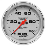 GAUGE; FUEL PRESSURE; 2 5/8in.; 100PSI; DIGITAL STEPPER MOTOR; MARINE CHROME