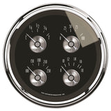 5in. QUAD GAUGE; 100 PSI/100-250 deg.F/8-18V/0-90 O; PRESTIGE BLACK DIAMOND