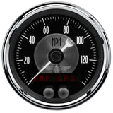 GAUGE; SPEEDOMETER; 3 3/8in.; 140 MPH; GPS; PRESTIGE BLK. DIAMOND