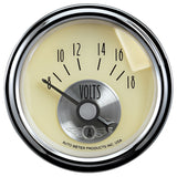 GAUGE; VOLTMETER; 2 1/16in.; 18V; ELEC; PRESTIGE ANTQ. IVORY